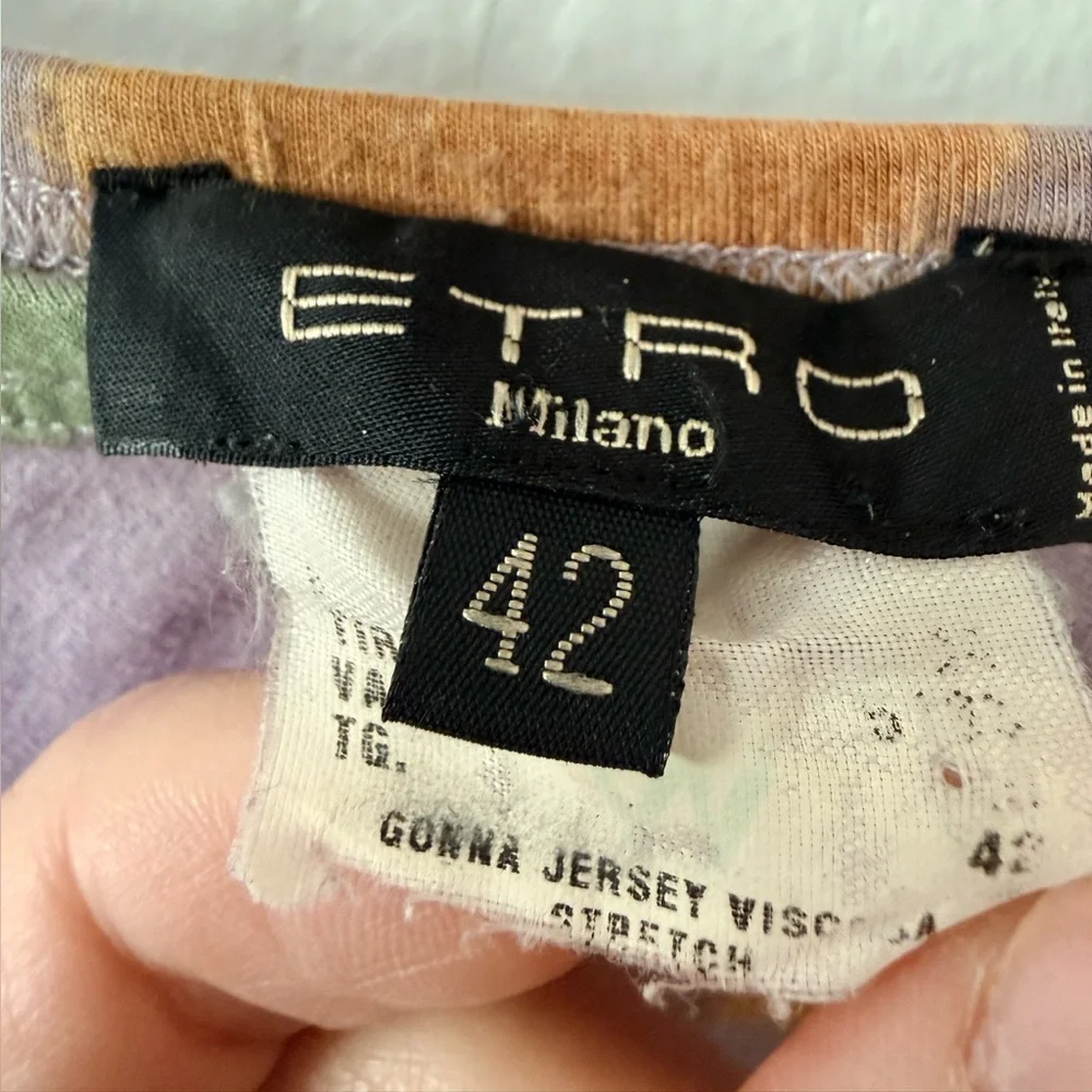 Etro Milano Jersey Skirt – Size 42 (apx US 6) Stretch Viscose – Made in Italy - Picture 2 of 4